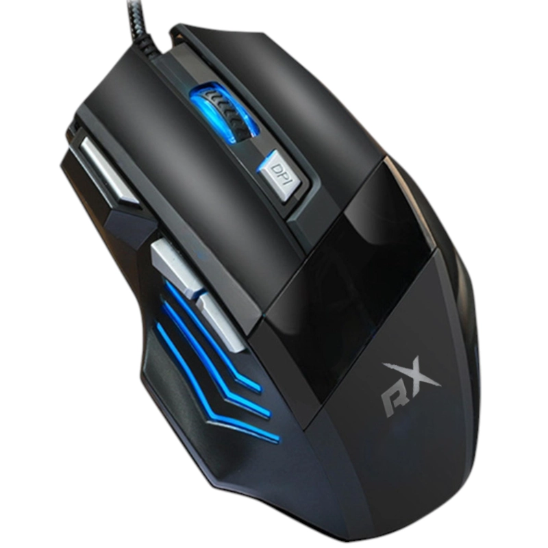MOUSE REPTILEX ERGONOMICO RX-0047 RGB | 7 BOTONES | 2400 DPI - 2