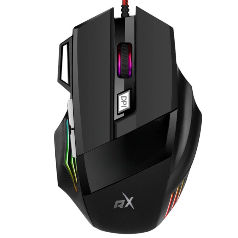 MOUSE REPTILEX ERGONOMICO RX-0047 RGB | 7 BOTONES | 2400 DPI - 3