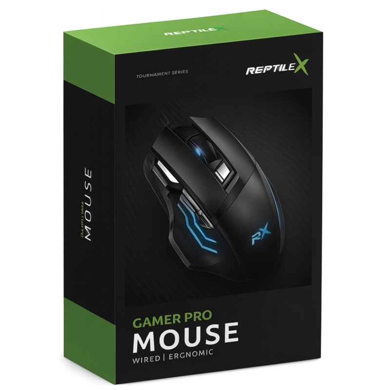 MOUSE REPTILEX ERGONOMICO RX-0047 RGB | 7 BOTONES | 2400 DPI - 7