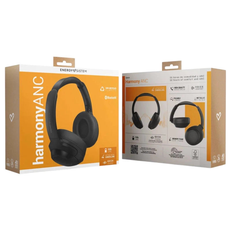 AUDIFONOS BT ENERGY SISTEM HARMONY ANC BLACK 40HRS AUTONOMIA - 7