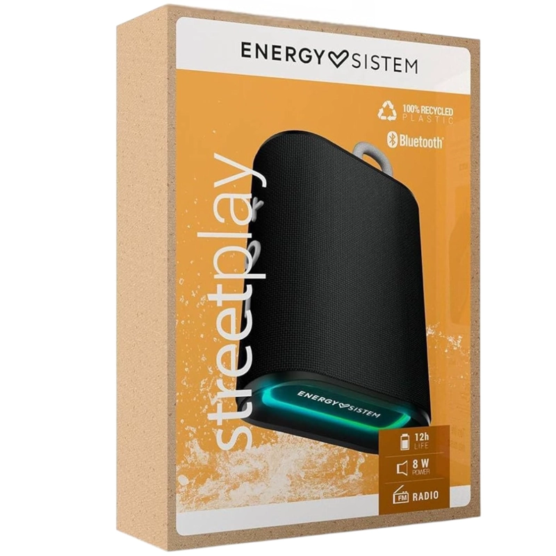 PARLANTE PORTATIL ENERGY SISTEM STREETPLAY BLACKSPACE BT/ FM/ SD/ RGB/ 8W/ 12HRS - 7
