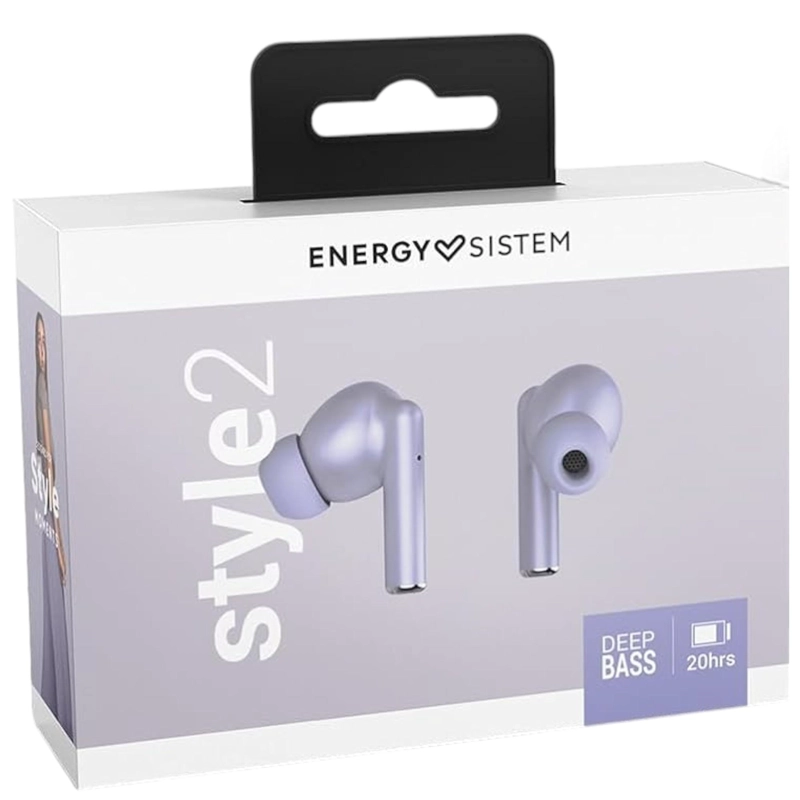 AUDIFONOS BLUETOOTH TWS ENERGY SISTEM STYLE 2 PURPLE DEEP BASS 20HRS - 8