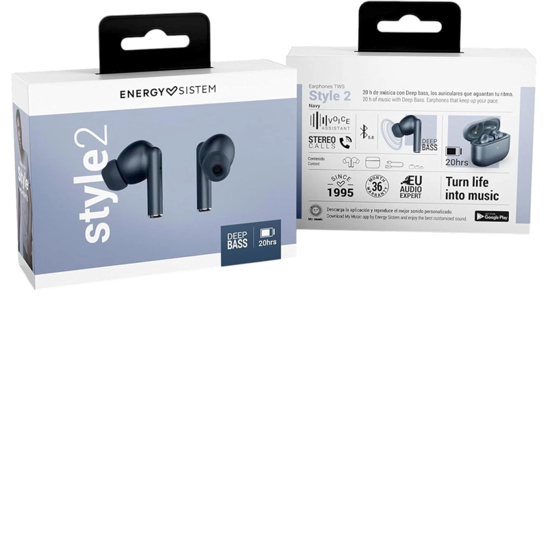AUDIFONOS BLUETOOTH TWS ENERGY SISTEM STYLE 2 GRAFITO DEEP BASS 20HRS - 9
