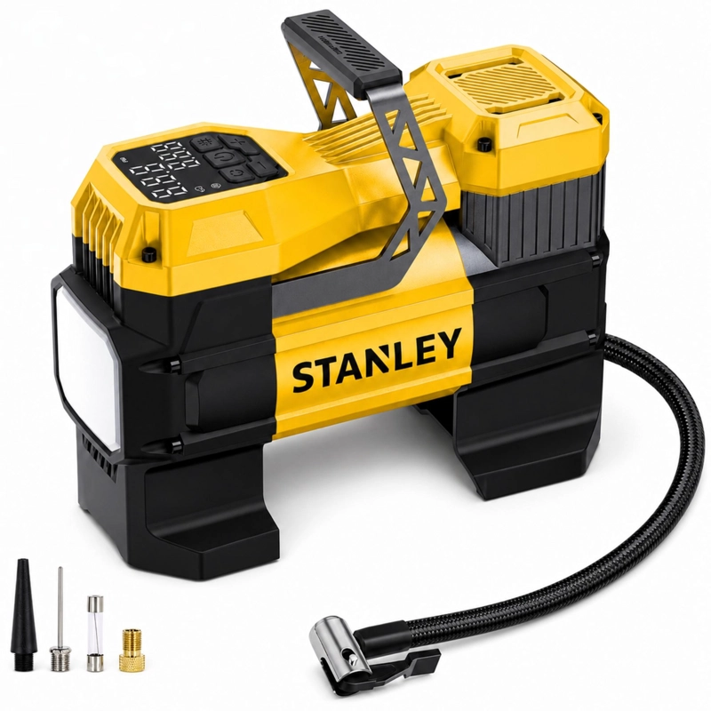 INFLADOR DE NEUMATICOS STANLEY 12V AUTOS-4X4-CAMIONES 145 PSI MAX - 2