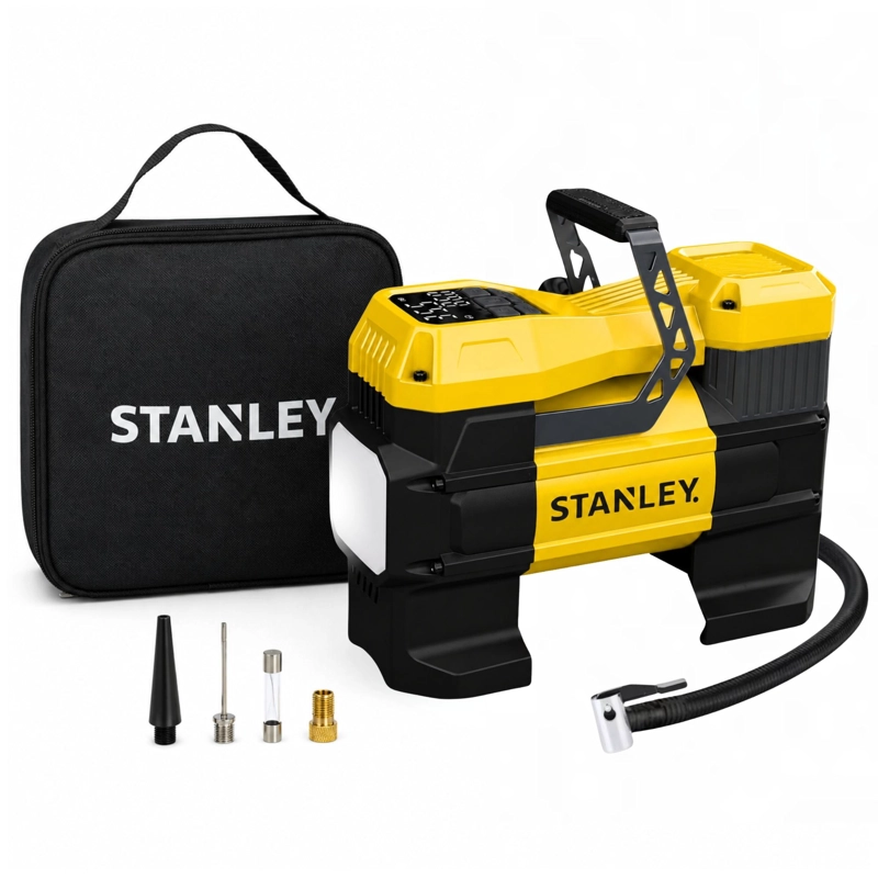 INFLADOR DE NEUMATICOS STANLEY 12V AUTOS-4X4-CAMIONES 145 PSI MAX - 4