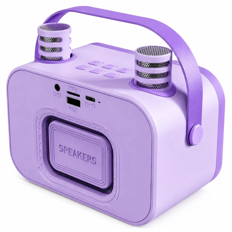 KARAOKE INFANTIL RGB CON 2 MICROFONOS INALAMBRICOS LILA MY LIL DUAL VOICE - 3