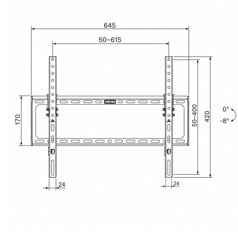 SOPORTE DE TV FIJO DE 32' A 80' 50 KG MAX ACERO FORJADO BK50 - 6