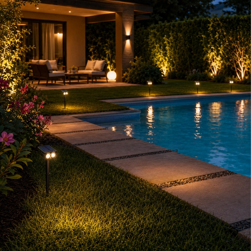 LUMINARIA SOLAR CON ESTACA PARA JARDIN & PATIO IP65 3K /12HR - 7