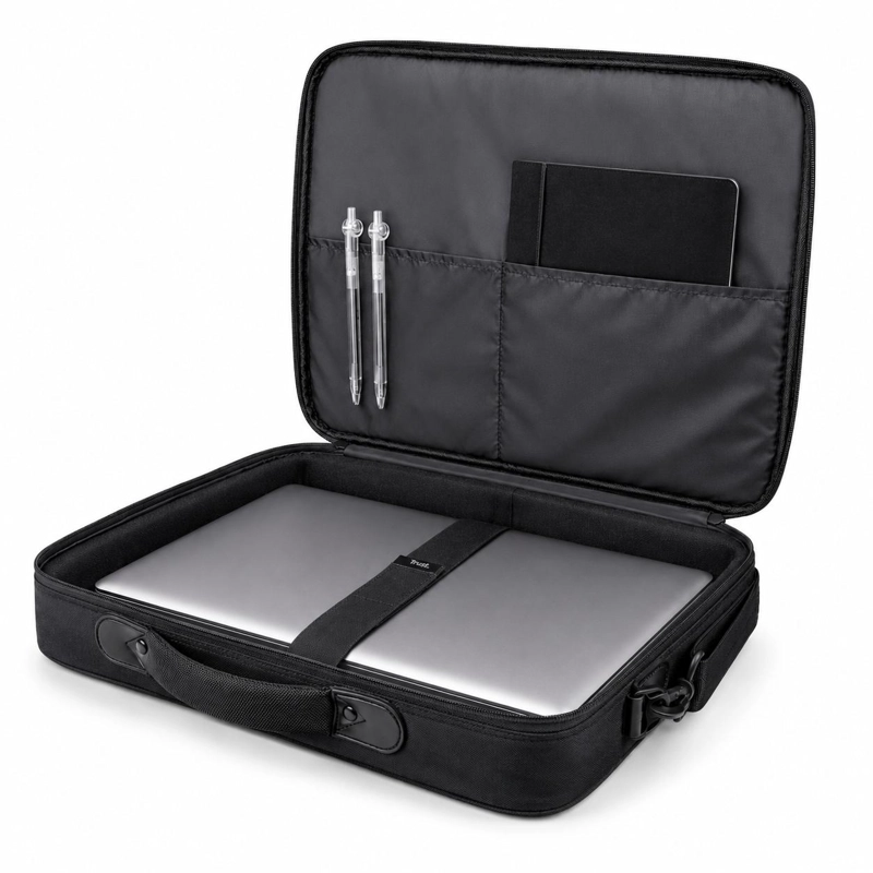 BOLSO NOTEBOOK TRUST ATLANTA 16'CON CORREA REINFORCED BLACK - 2