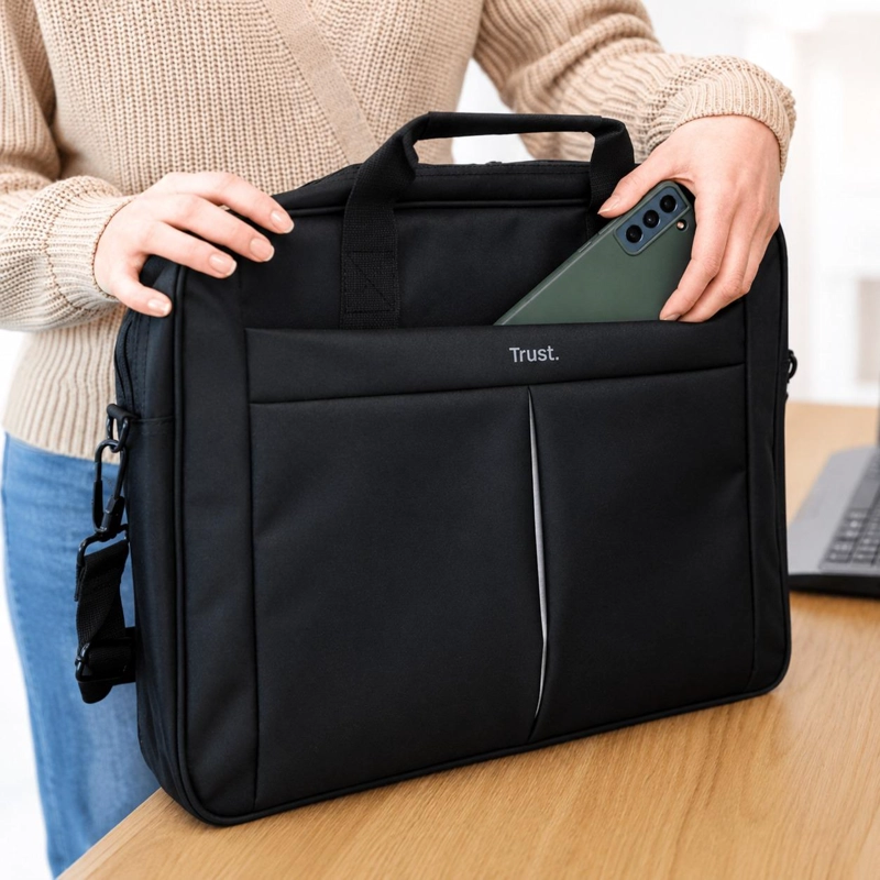 BOLSO PARA NOTEBOOK TRUST PRIMO 16' MAX ULTRA LIVIANO  BLACK - 7