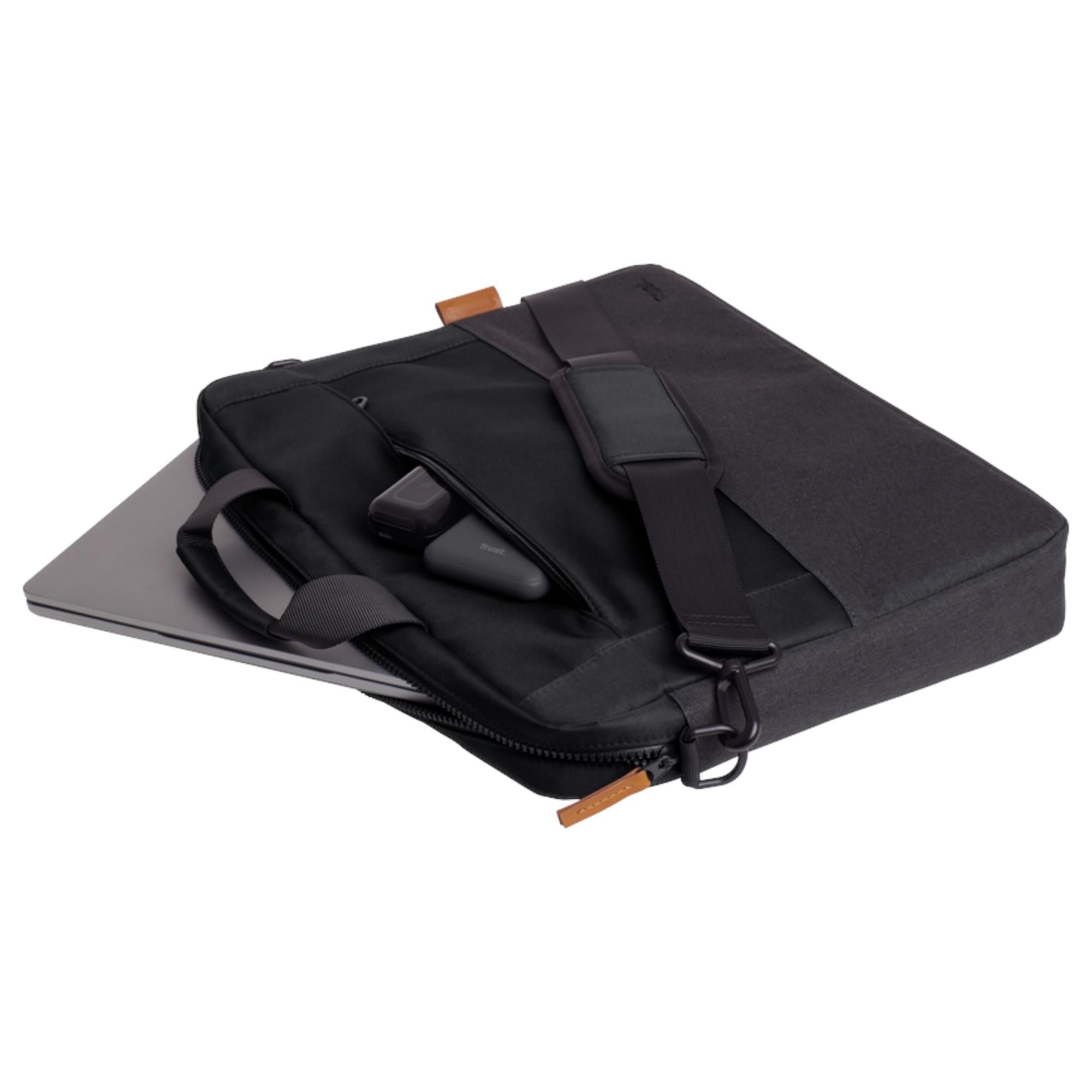BOLSO NOTEBOOK TRUST LISBOA 16' MAX ULTRADELGADO BLACK - 3