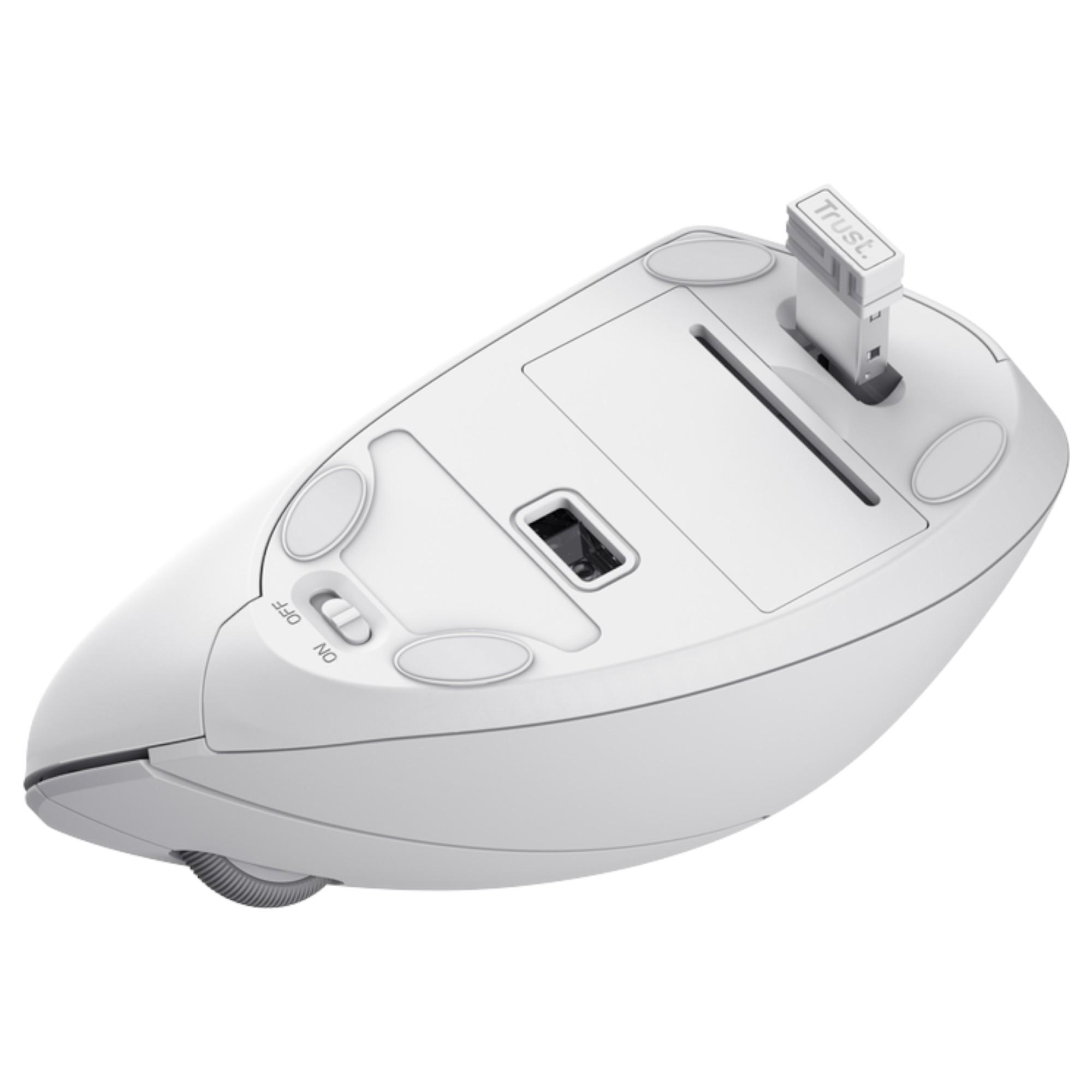 MOUSE VERTICAL INALAMBRICO ERGONOMICO TRUST VERTO WHITE - 5