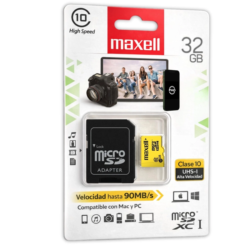 MEMORIA MICROSD MAXELL 32GB CLASE 10 HIGH SPEED UHS-1 - 1