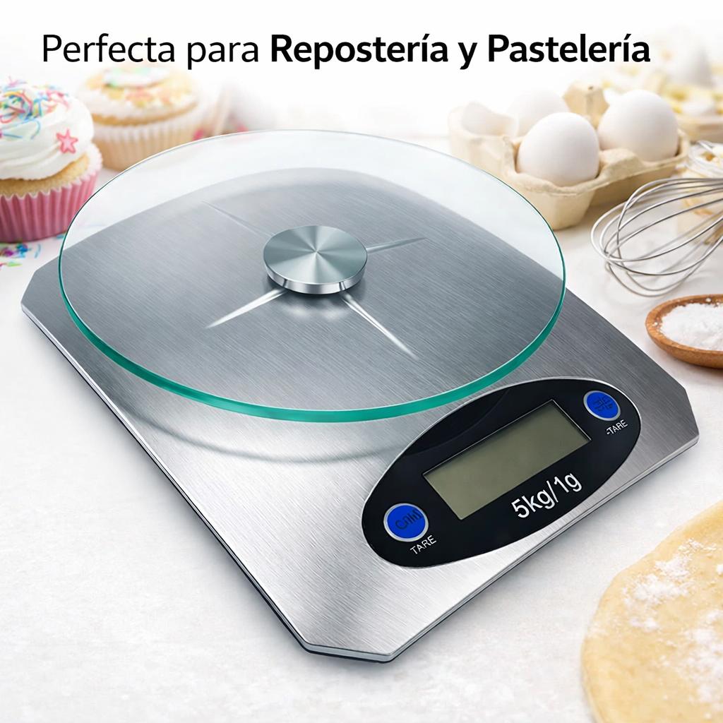 BALANZA DIGITAL DE COCINA CON PANTALLA LCD DE ALTA PRECISION - 4