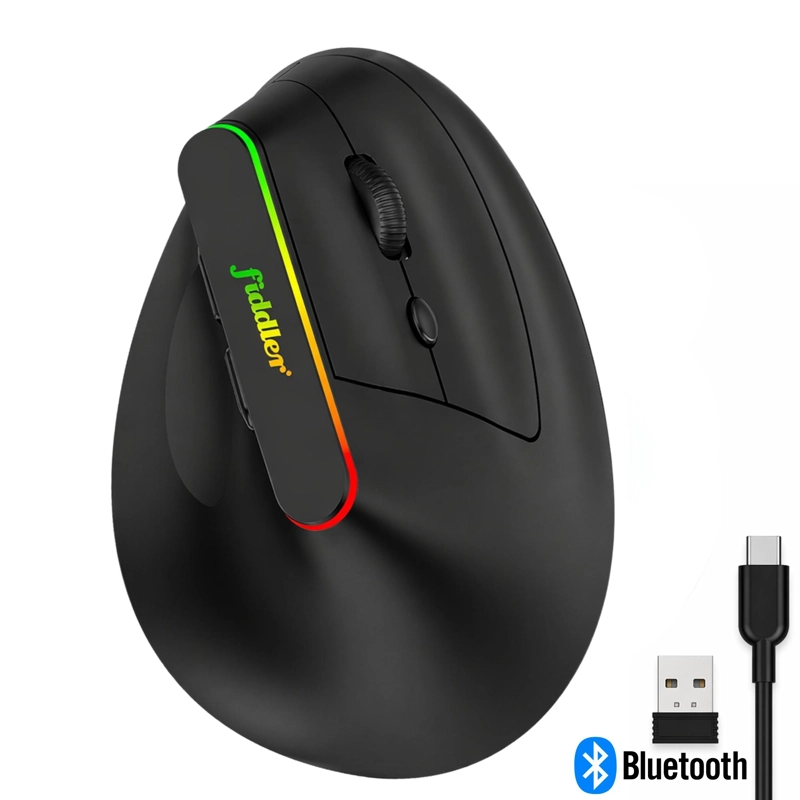 MOUSE VERTICAL ERGONOMICO DUAL WIRELESS BLUETOOTH RECARGABLE - 4