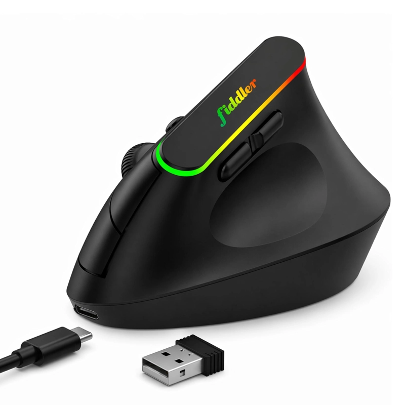 MOUSE VERTICAL ERGONOMICO DUAL WIRELESS BLUETOOTH RECARGABLE - 5