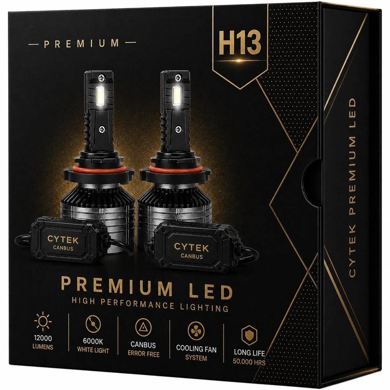 KIT DE LUCES TURBO LED H13 CANBUS 65W PREMIUM LIGTH 12000LM - 1