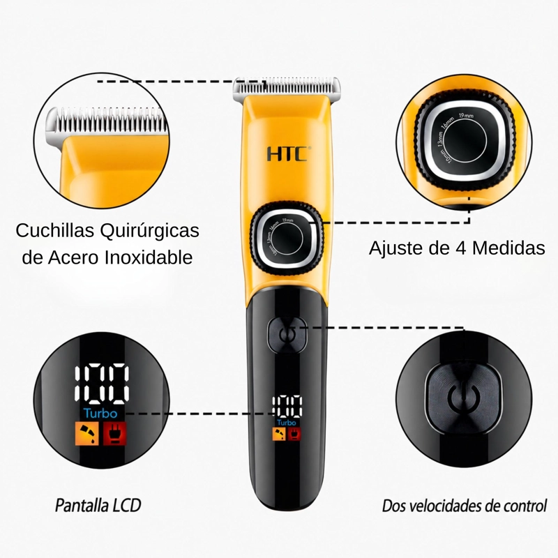 CORTADORA DE PELO PARA MASCOTAS USB RECARGABLE CABEZAL INOX - 6
