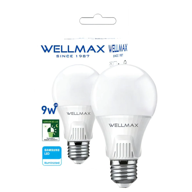 AMPOLLETA LED WELLMAX 9W SENSOR LUZ AUTOMATICO - 5