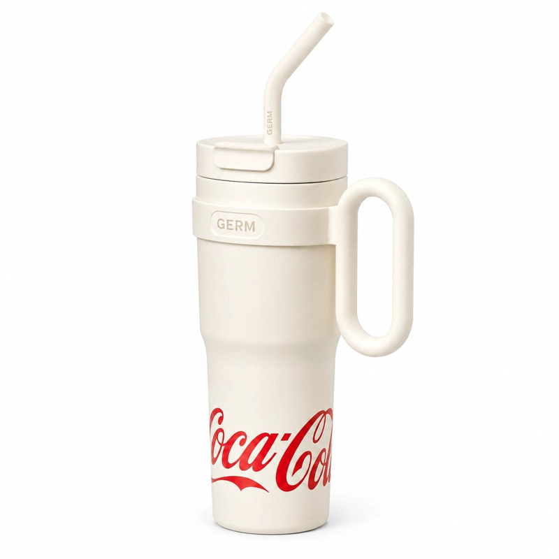 VASO TE RMICO GERM COCA-COLA 1100ML WHITE ACERO INOXIDABLE - 1