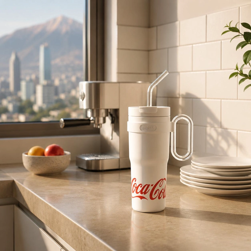 VASO TE RMICO GERM COCA-COLA 1100ML WHITE ACERO INOXIDABLE - 7
