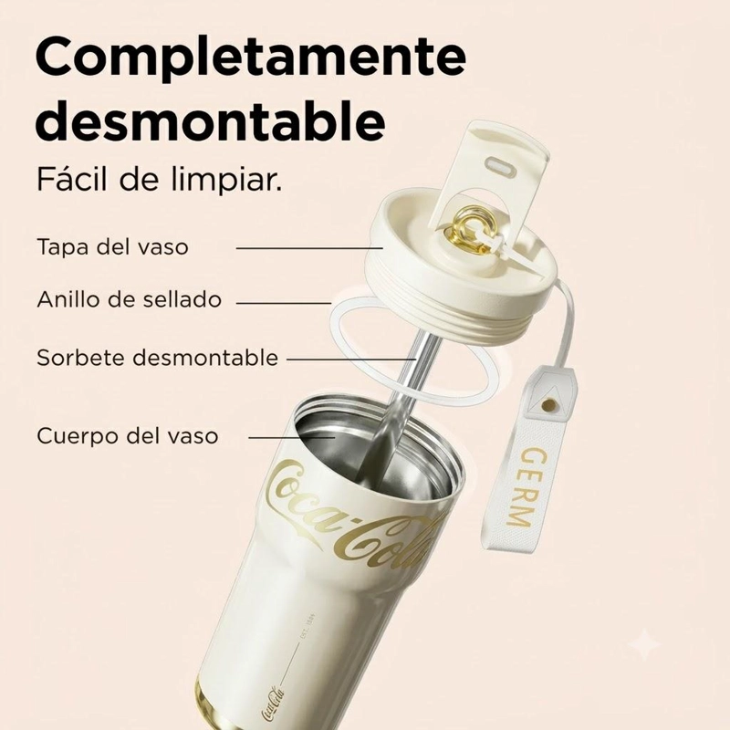 VASO MUG TE RMICO GERM COCA-COLA WHITE INOXIDABLE 700 ML - 4