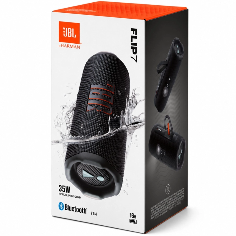 PARLANTE BLUEOOTH JBL FLIP 7 BLK WATERPROOF 35W SOUND BOOST - 1