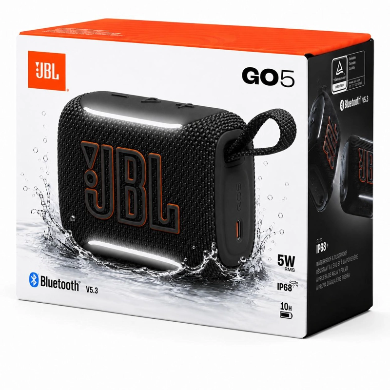 PARLANTE BLUETOOTH JBL GO 5 WATERPROOF BLACK 10HRS/5W - 1