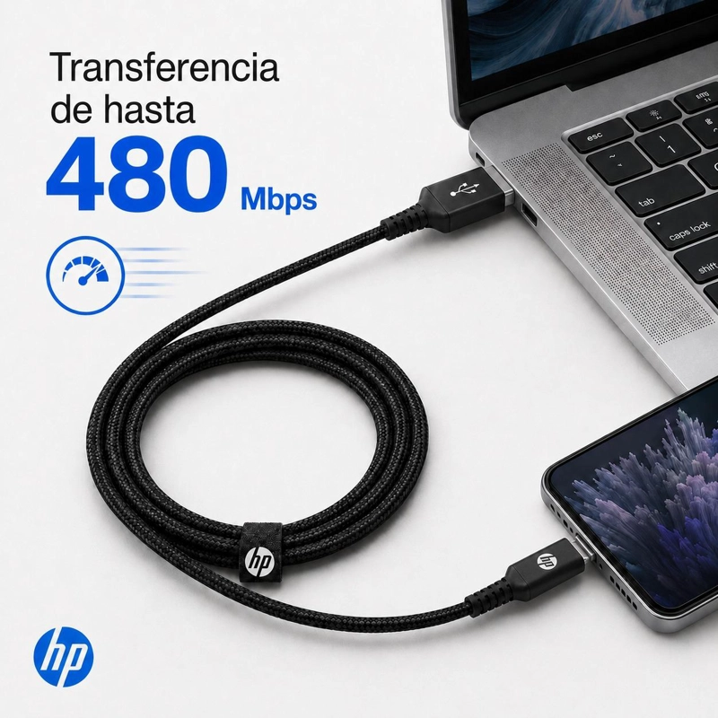 CABLE DE DATOS HP USB-C A USB 3.0 REFORZADO 3M  / 3A - 8