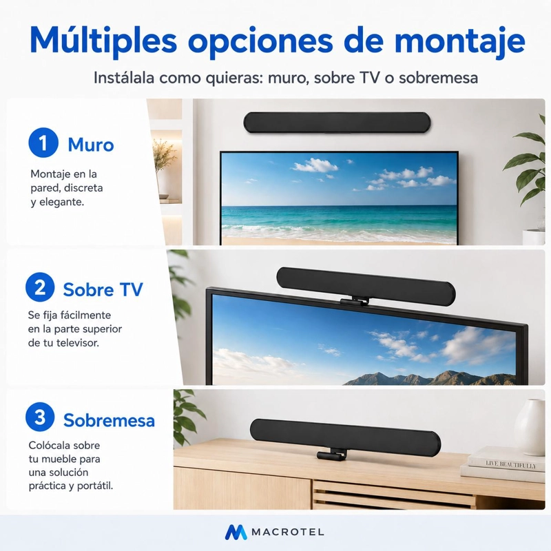 ANTENA TV DIGITAL FLAT FULL HD DE ALTA RECEPCION  UHF /VHF - 7