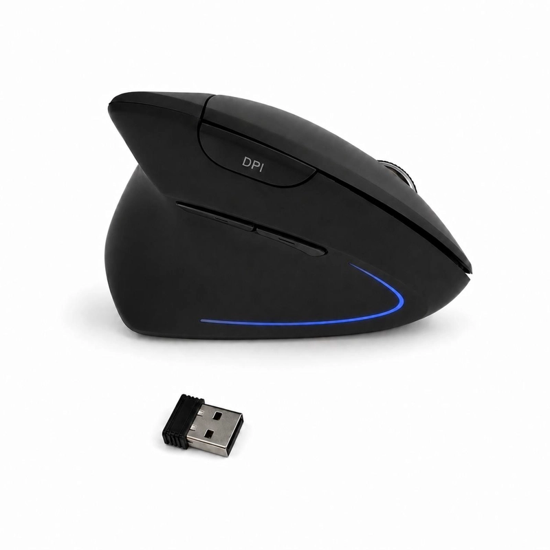 MOUSE ERGONOMICO VERTICAL INALAMBRICO PARA ZURDOS ILUMINADO - 3