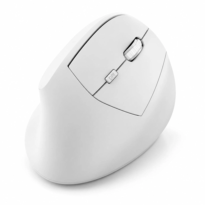 MOUSE VERTICAL ERGONOMICO DUAL WIRELESS RECARGABLE BLANCO - 1