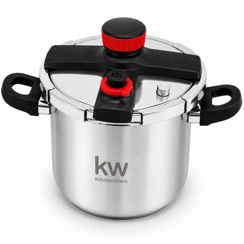 OLLA A PRESION KW OXFORD 8LT ACERO INOXIDABLE TRIPLE VALVULA - 1