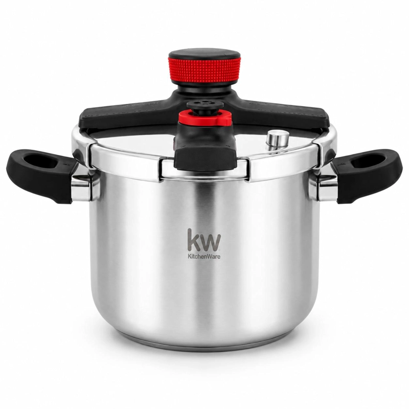 OLLA A PRESION KW OXFORD 8LT ACERO INOXIDABLE TRIPLE VALVULA - 5