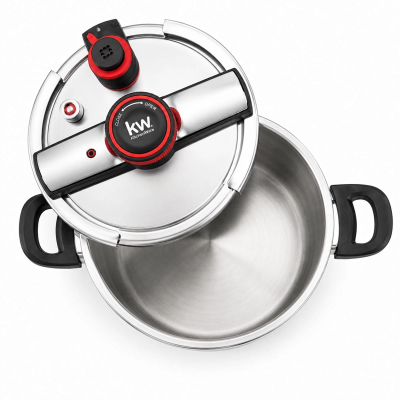 OLLA A PRESION KW OXFORD 8LT ACERO INOXIDABLE TRIPLE VALVULA - 6