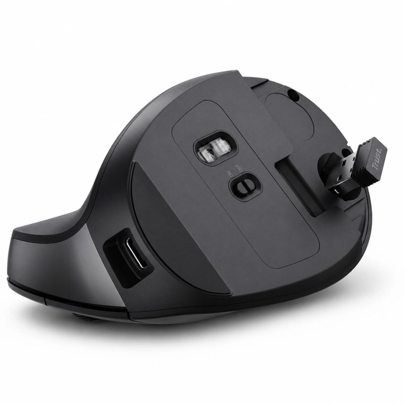 MOUSE VERTICAL INALAMBRICO TRUST BAYO II RECARGABLE ERGONOMICO - 5