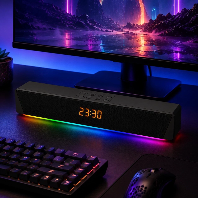 BARRA DE SONIDO INALAMBRICA BLUETOOTH RGB RECARGABLE - 9