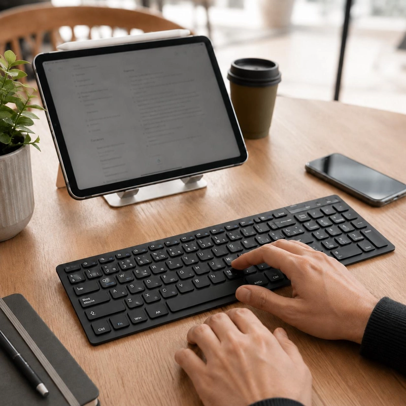 TECLADO INALAMBRICO BLUETOOTH ULTRA SLIM  MULTIPLATAFORMAS - 5