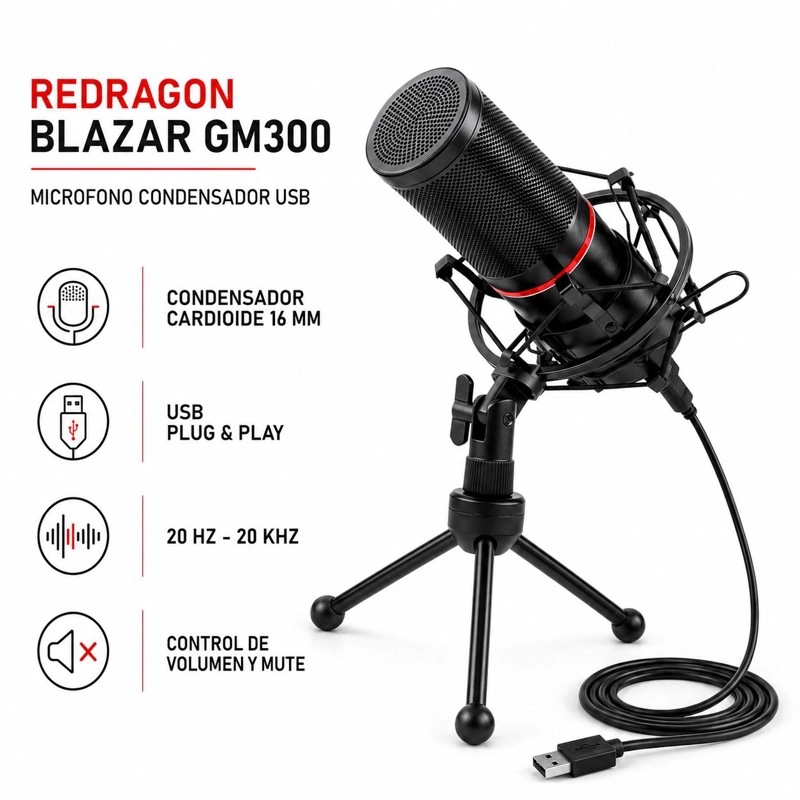 MICROFONO PROFESIONAL CONDENSADOR USB  BLAZAR GM300 - 6
