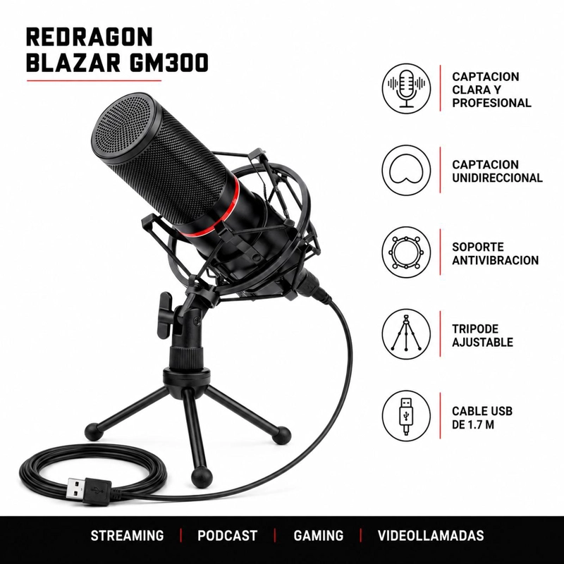 MICROFONO PROFESIONAL CONDENSADOR USB  BLAZAR GM300 - 7
