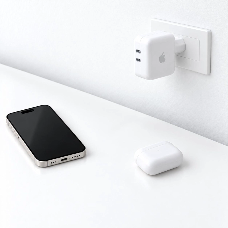 CARGADOR APPLE DUAL USB-C 35W WHITE EDITION - 8