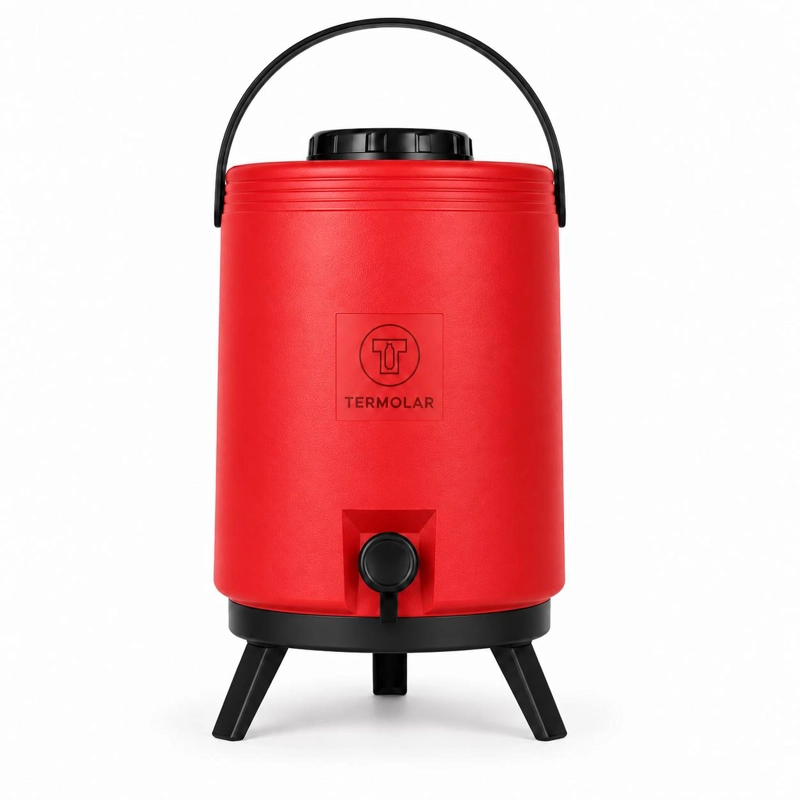 MAXI TERMO TERMOLAR 12 LITROS ROJO CON LLAVE Y ASA - 8