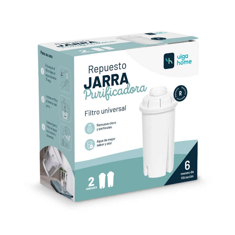 REPUESTO VIGAHOME CARBÓN 2 UNIDADES JARRAS FILTRANTES - 1