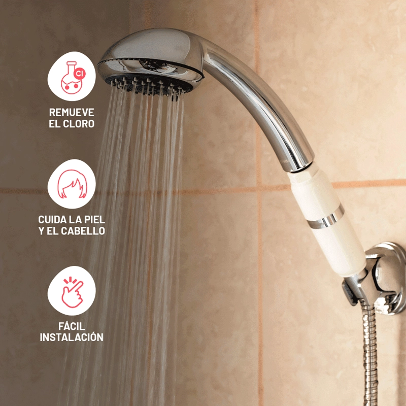 FILTRO PARA ELIMINAR CLORO DE LA DUCHA VIGAHOME BLANCO - 4