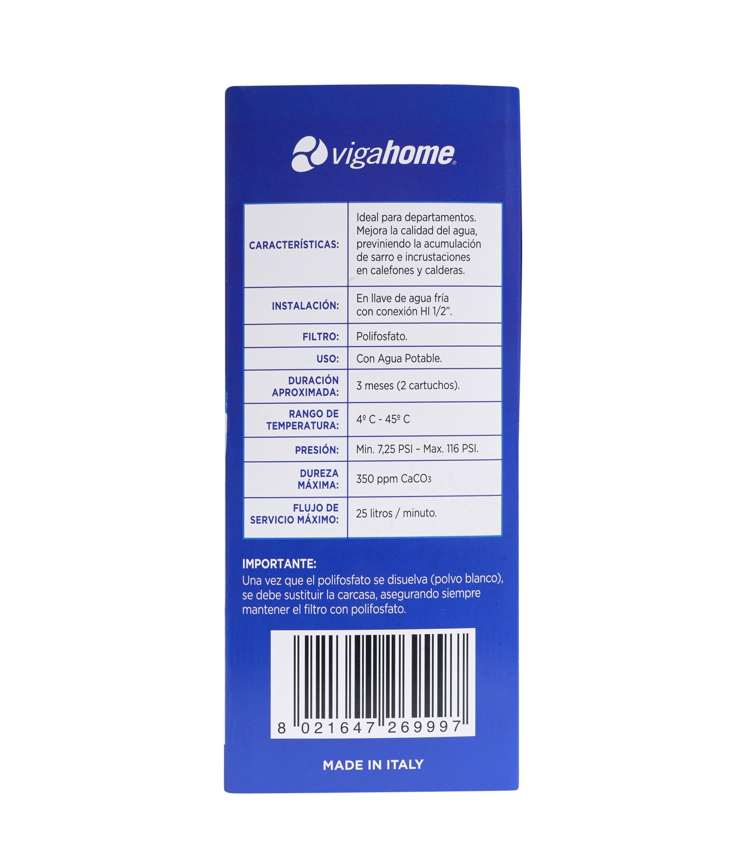 FILTRO ANTISARRO VIGAHOME COMPACTO CALEFON / CALDERAS - 4