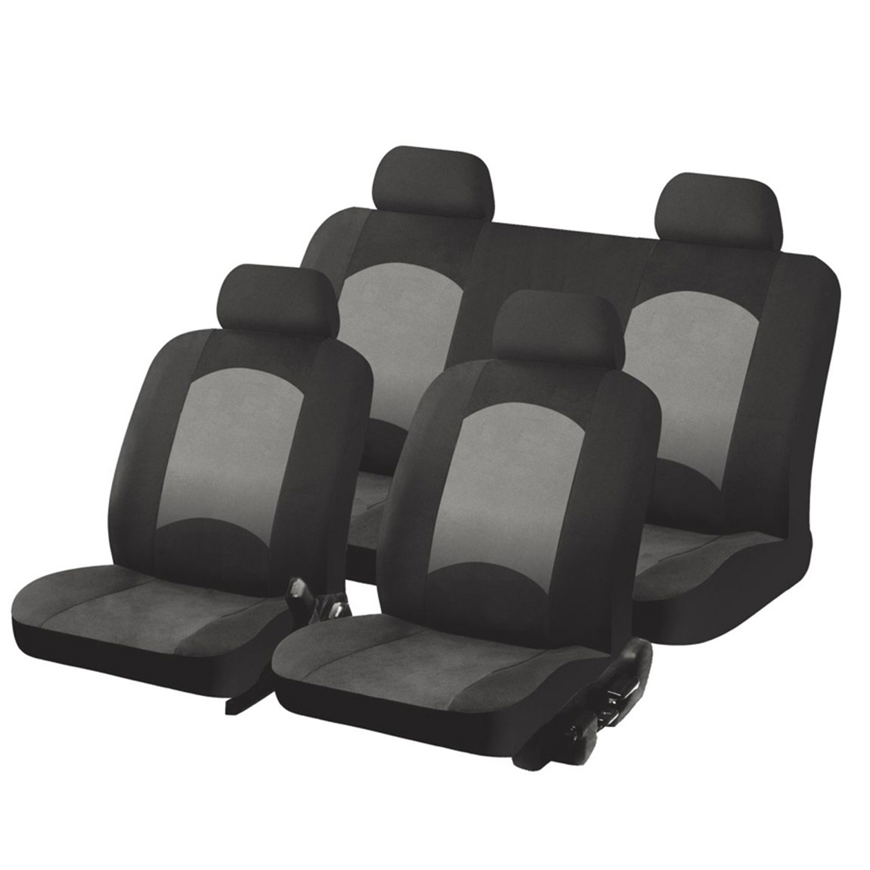 Juego Fundas Auto 14 Piezas Juego Completo De Fundas De Asiento Para Coche | Negro Y Beige, Piel PU, Incluye Tapetes Fundas Protección Asientos