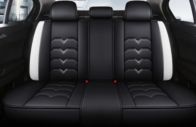 FUNDAS CUBRE ASIENTO AUTO PREMIUM LUXURY NEGRO BLANCO - 3