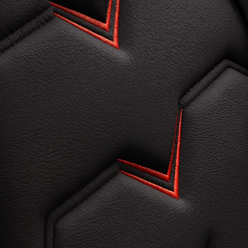 FUNDAS CUBRE ASIENTO AUTO PREMIUM LUXURY NEGRO ROJO - 5