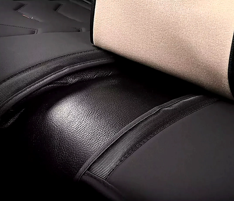 FUNDAS CUBRE ASIENTO AUTO PREMIUM LUXURY NEGRO ROJO - 6