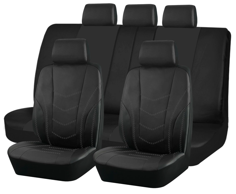 FUNDAS ASIENTOS ECO-CUERO PARA AUTOS CUBRE ASIENTOS - 1